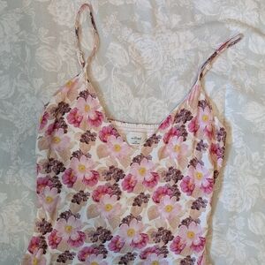 Wilfred Floral Mini Dress in Cream and Pink